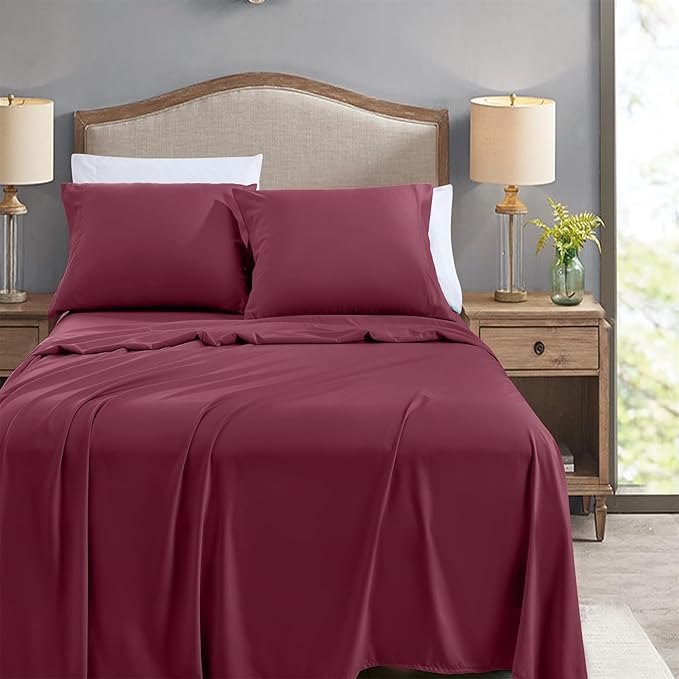 FreshCulture King Flat Sheets Only, Soft Microfiber Bedding Sheets - Image 2