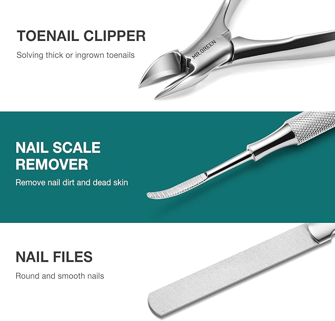 MR.GREEN Pedicure Knife Set Professional Ingrown Toenail Clippers Foot Care - Image 6