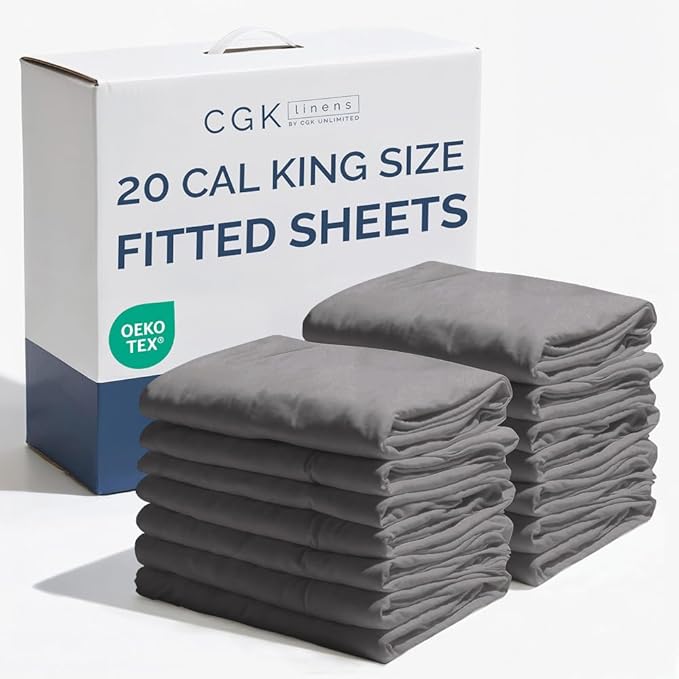 Bulk Case Pack of 20 Fitted Sheets by CGKUnlimited