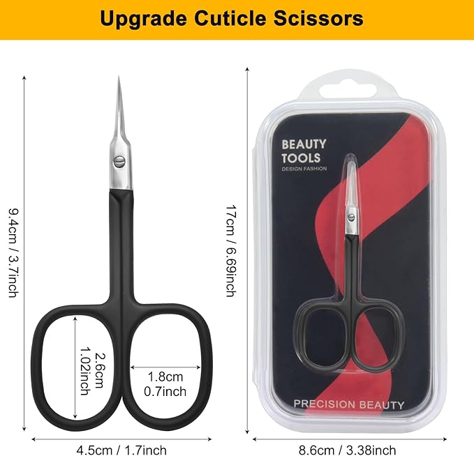 CGBE Cuticle Scissors Extra Fine Curved Blade, Super Slim Manicure Scissors - Image 6
