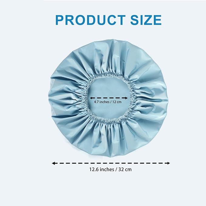 Shower Cap for Women, Double Layer Waterproof Bath Cap, Reusable Hair Protector - Image 4