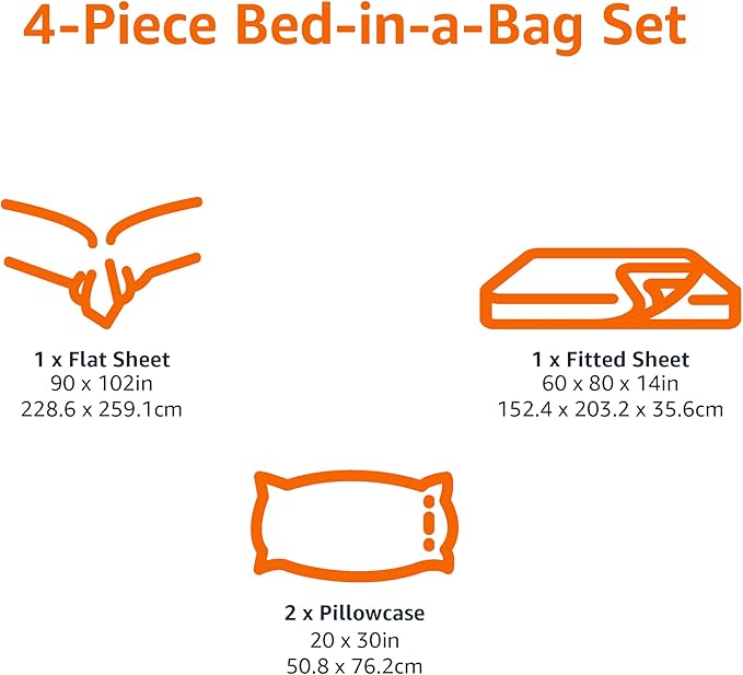 Amazon Basics Lightweight Super Soft Breathable Microfiber 4-Piece Bed Sheet Set - Image 6