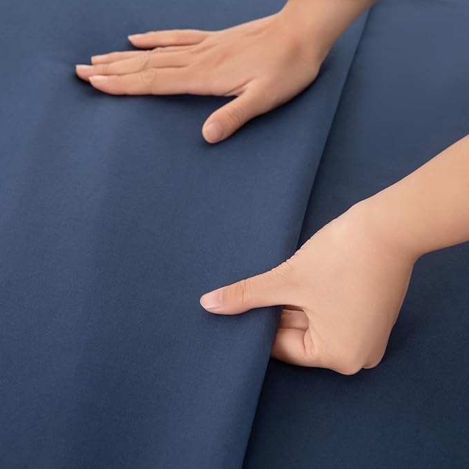 Queen Flat Sheet Only， 90x102Inch Dark Blue - Image 5