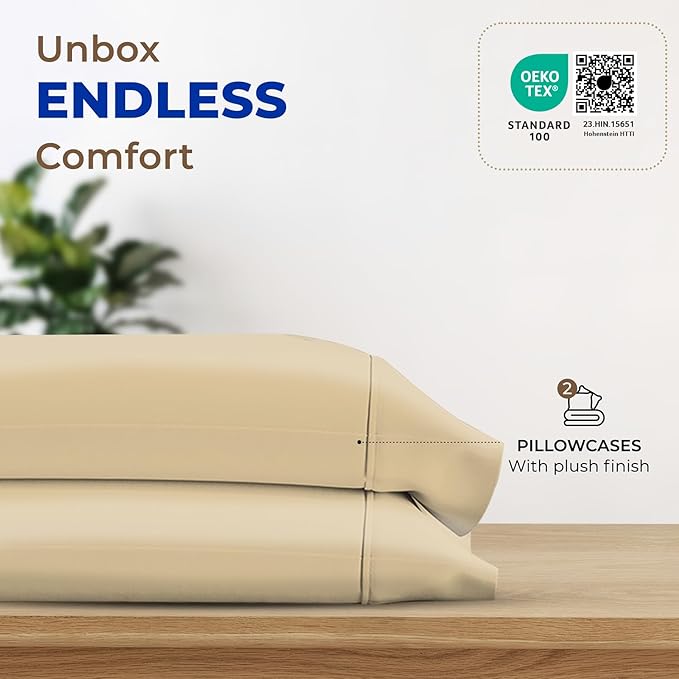 Thread Spread 100% Egyptian Cotton Pillow Cases Queen Size Set of 2 - Image 3