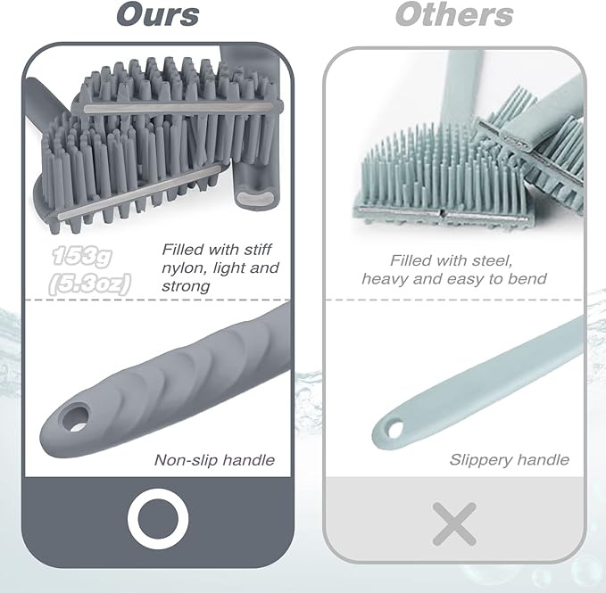 Manmihealth Silicone Back Scrubber & Soft Bath Glove Set, Super-Exfoliating - Image 4