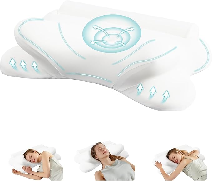 DUMOS Cervical Neck Pillow for Sleeping, Cooling Ergonomic Memory Foam Pillow by DumosLifestyle