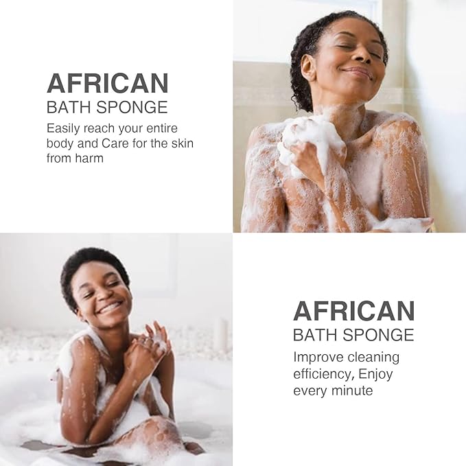 UJFQBH 3 Piece Bright Style African exfoliating net Exfoliating Shower Set Long - Image 6