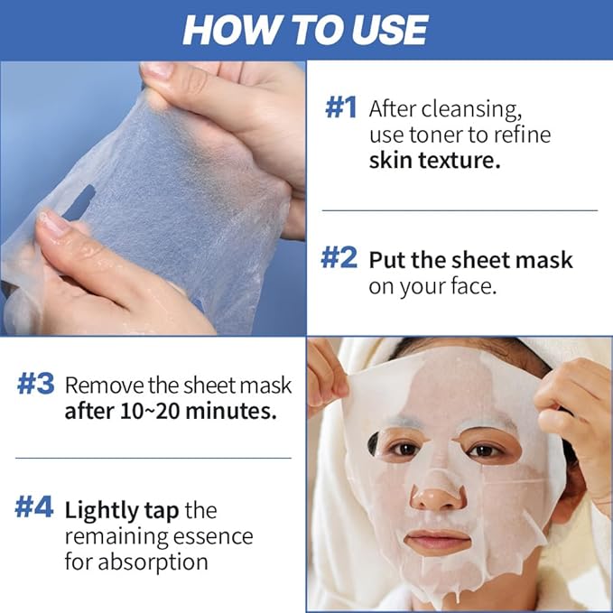 NEXTBEAU Solution Sheet Mask Variety Pack, 0.74 fl oz Each, Korean Facial Sheet - Image 6
