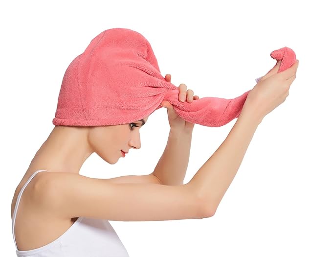 HOPESHINE Women's Soft Shower Hair Towel Twist Hair Turban Wrap Drying Cap - Image 4