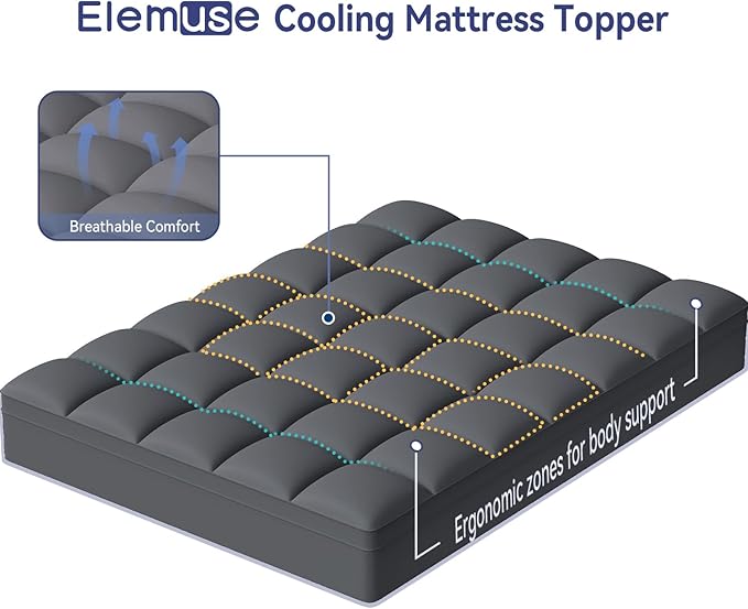 ELEMUSE RV Short Queen Grey Mattress Topper - Image 4