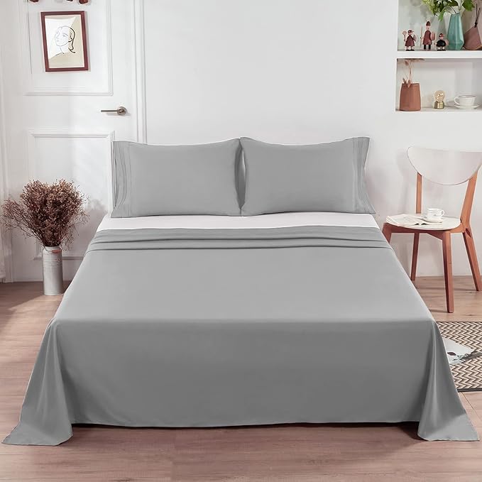 Lirex Flat Sheet, Full Size Extra Soft Brushed Microfiber 1800 Microfiber Flat - Image 6