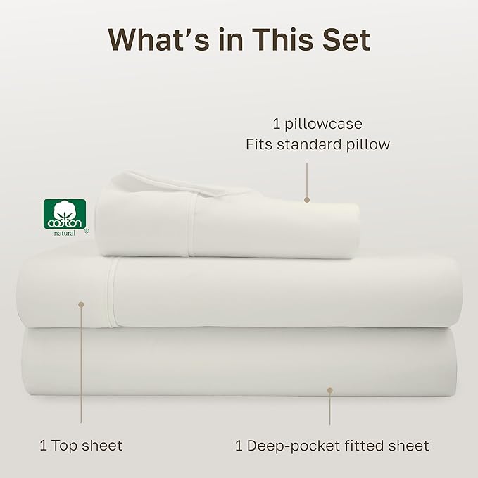 California Design Den Soft 100% Cotton Twin XL Sheet Set, 400 Thread Count Good - Image 4