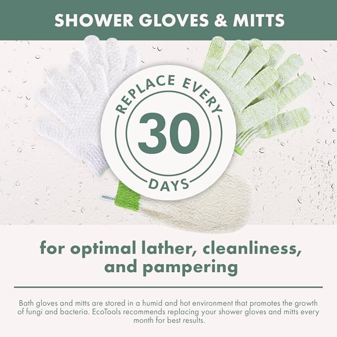 EcoTools Bath + Shower Gloves 6 Pack, Exfoliating Gloves Remove Dead Skin & - Image 8