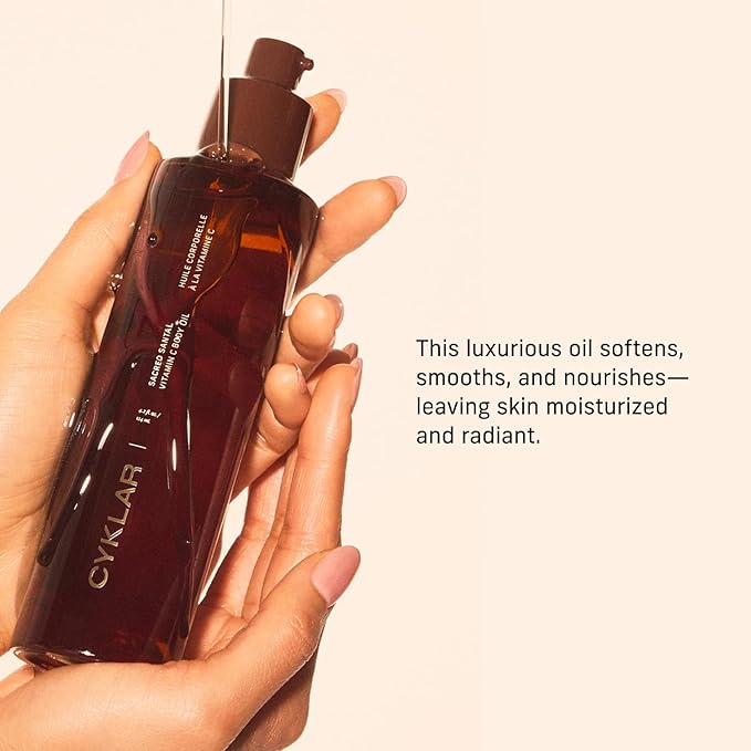 CYKLAR Vitamin C Body Oil for Women and Men. Moisturizing Sacred Santal Scented - Image 3