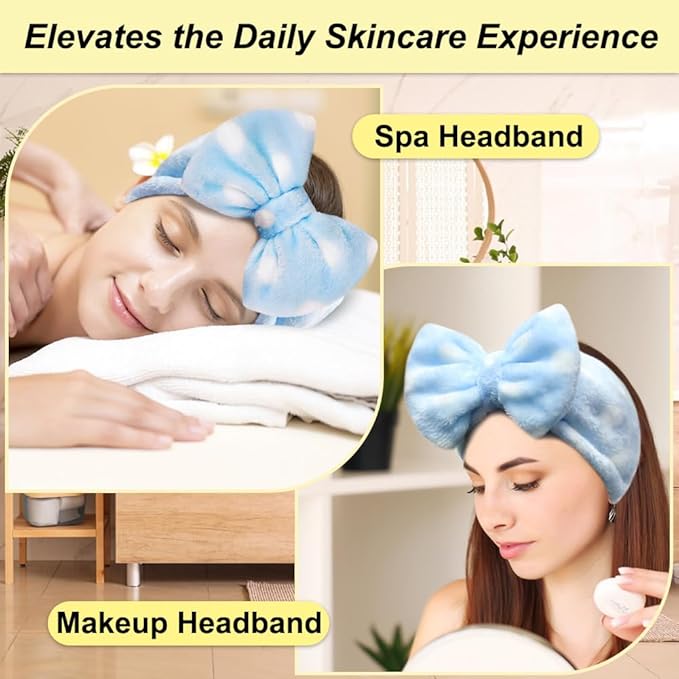 Shintop Sweet Super Soft Caroset Polka Dots Wash Cosmetic Headband Hairlace - Image 5