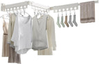 Clothes Drying Rack Foldable Wall Mounted Drying Rack 3 Fold White-Laundry Drying Rack Durable Clothing Racks for Hanging Clothes