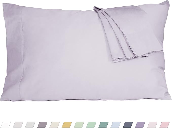 Pillow Cases, King Size Cotton Percale Weave Pillowcases, Pre-Shrunk Breathable by HOMTEC