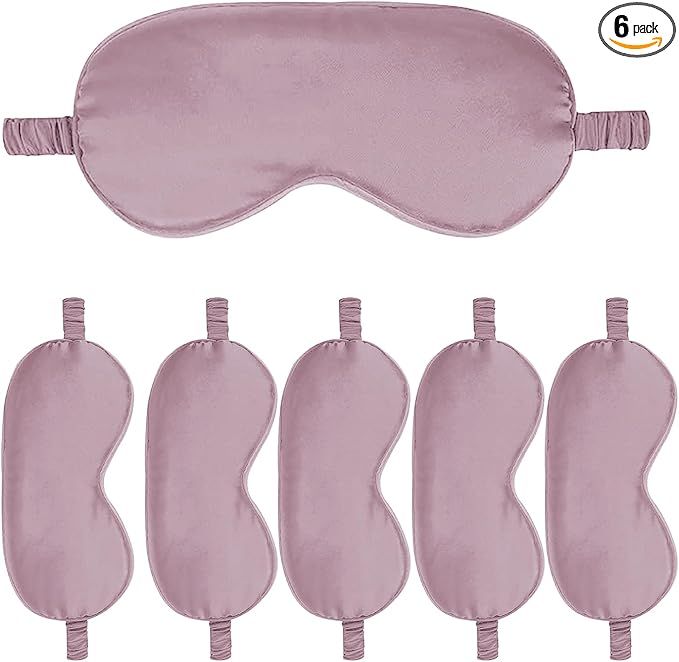 6PACK Silk Sleep Mask Satin Eye Masks Blackout Silky Eyeshade Cover Soft by WJingYiJia