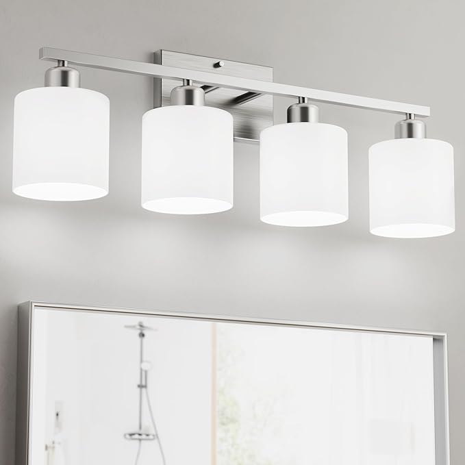Bathroom Lights Over Mirror Brushed Nickel, Anti-Rust 4-Light Bathroom Vanity by Dekang