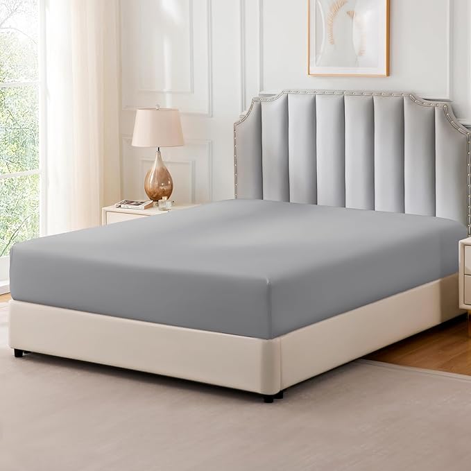 FreshCulture Pure Cotton Fitted Sheets Twin XL Size, 300 Thread Count Percale - Image 8