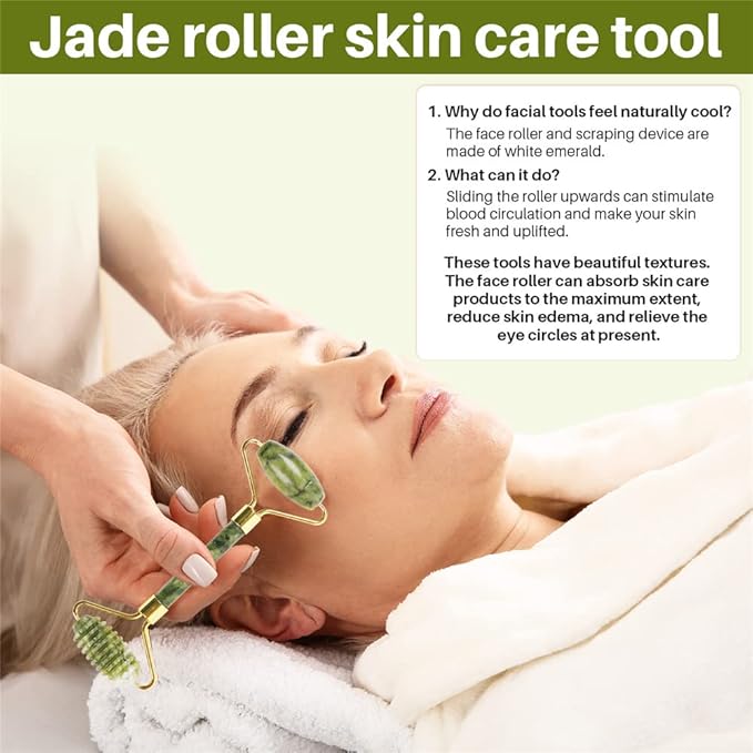 shenghang Emerald Facial Roller Massager Anti-Wrinkle and Relieve Edema Facial - Image 7