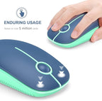 VssoPlor Wireless Mouse, 2.4G Slim Portable Computer Laptop Mouse with Nano Receiver Quiet Silent Optical Mice for Notebook, PC, Laptop, Computer-Blue and Green