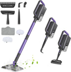 Steam Mop, Steam Cleaner with Large-Capacity Water Tank, 2 Washable Pads, 23FT Power Cable floor steamer, Detachable Steam Mops for Floor Cleaning (Dark Purple)