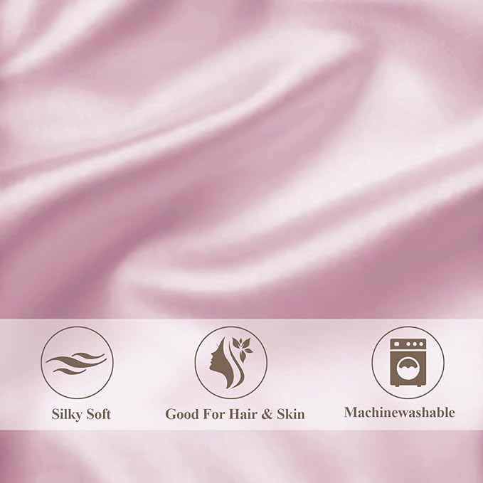 King Satin Pillowcase for Hair 2pc, Similar to Silk Pillow Cases, for Women Men - Image 5