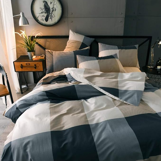 mixinni Full Size Checkered Duvet Cover Set - Image 4