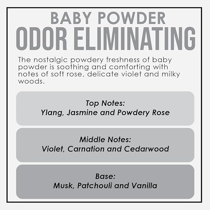 Baby Powder Two Pack Odor Eliminating Highly Fragranced Candle - Image 4