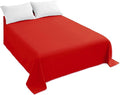 Sfoothome King Flat Sheet Red Top Sheet, Premium Hotel 1-Piece, Luxury and Soft by Sfoothome