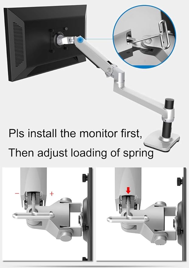 NBGYS XSJ8012WT Aluminum Alloy Mechanical Spring Arm Wall Mount Laptop Holder Full Motion Laptop Mount Arm Monitor Stand (Black)