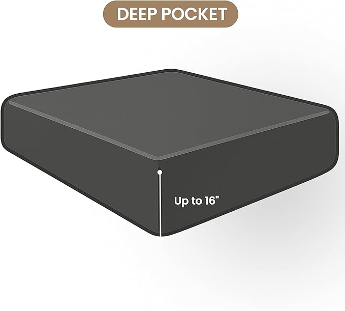 ROSE&RISY Black Full Fitted Sheet, Soft and Breathable - Image 2