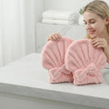 Cute Bow Microfiber Hair Towel for Girls, Quick Drying Hair Turban for Women by Unknown