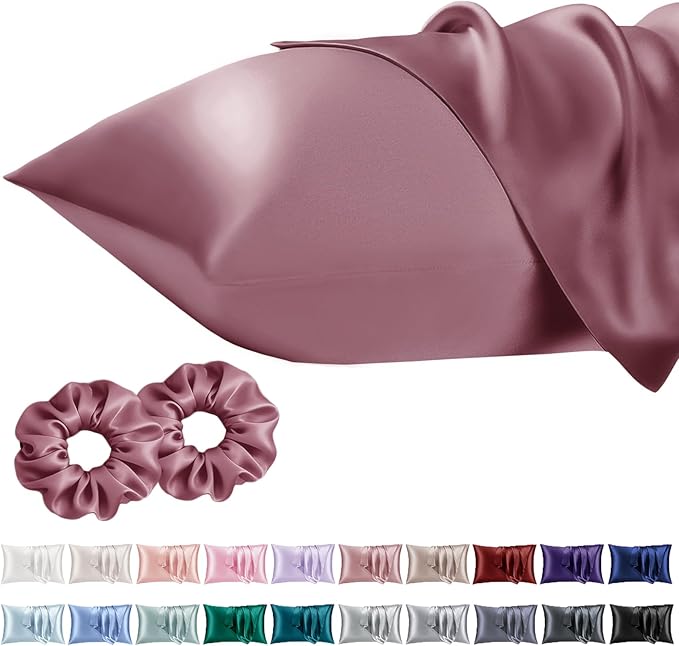 Queen Satin Pillowcase for Hair 2pc, Similar to Silk Pillow Cases, Easier Care by Vielit