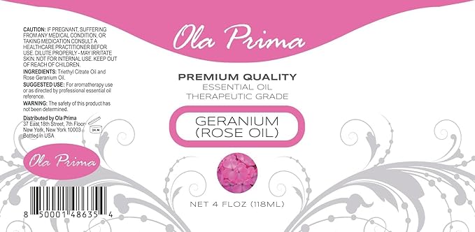 Ola Prima Rose Geranium Essential Oil - Image 2