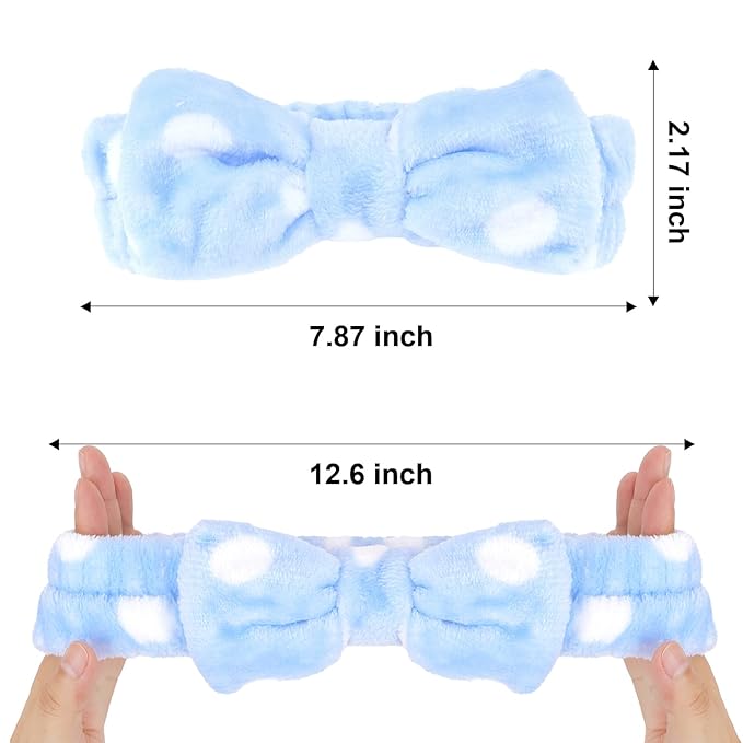 Semato 8 Pcs Blue Dot Bachelorette Party Favor Set Bridesmaid Headband Skincare - Image 3