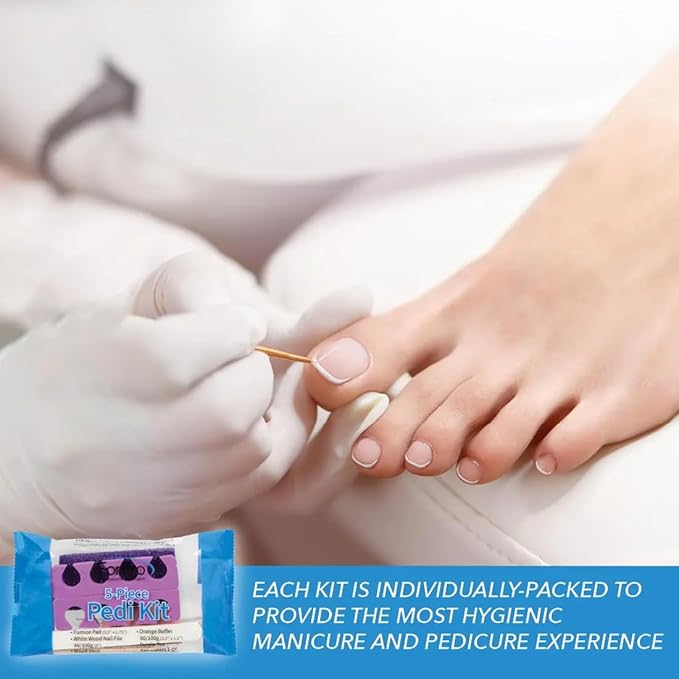 ForPro 5-Piece Pedi Kit, Individually-Packed Pedicure Set, Wood Nail File - Image 8