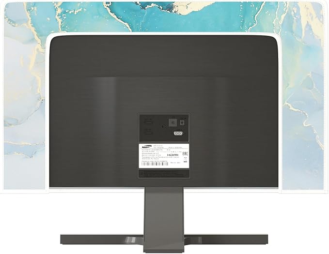 Baocicco Blue Green Marble Monitor Dust Cover 22, 23, 24, 25 Inch Creative Anti-Static Dustproof Monitor Accessories Laptop LCD Cover Modern Screen Monitor Decoration for Tablet Home Office Computer