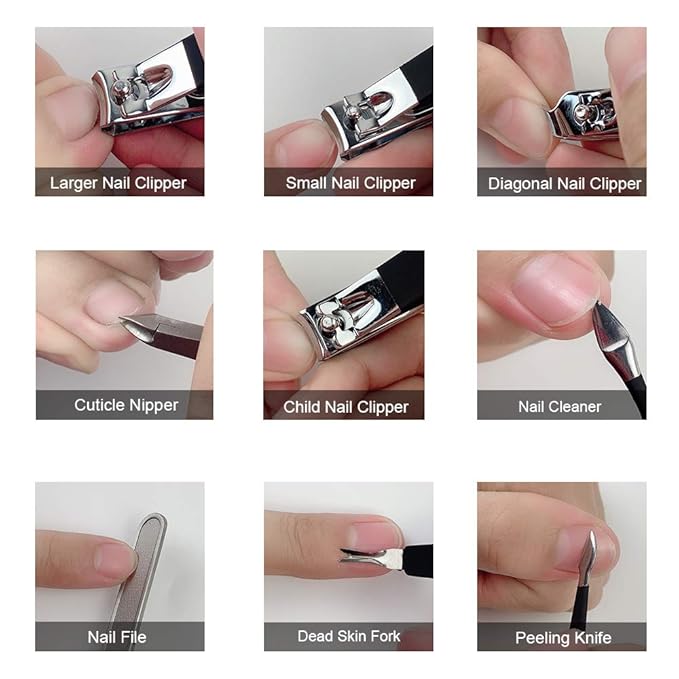 Manicure Set Professional Nail Clippers Kit Pedicure Care Tools- Stainless - Image 6