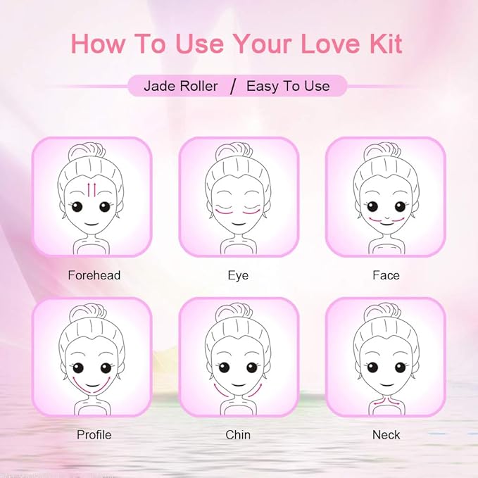 2 Pack Jade Facial Roller & Rose Quartz Face Roller - Image 5