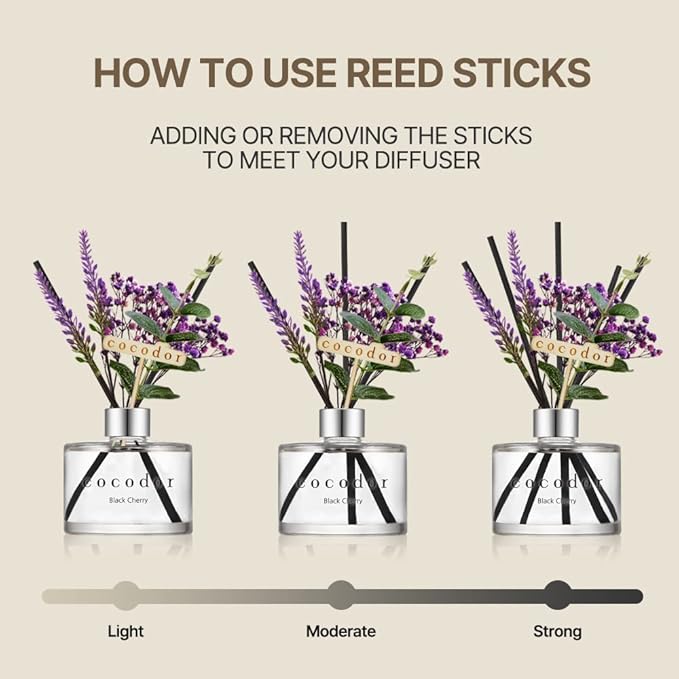 COCODOR Lavender Reed Diffuser/Black Cherry / 6.7oz / 1 Pack/Home Decor & - Image 4