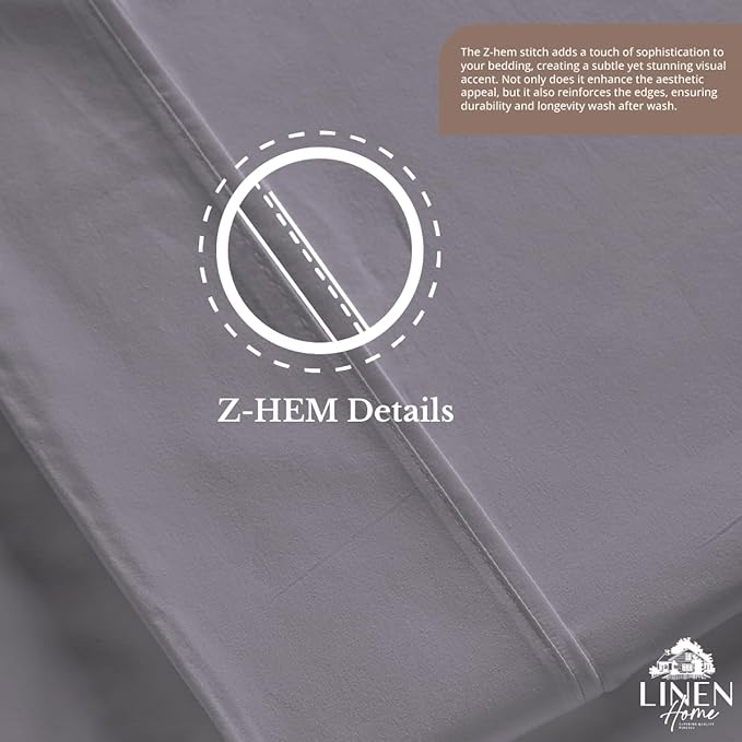 Linen Home 100% Cotton Percale 1 Flat Sheet, Queen Size - Image 5