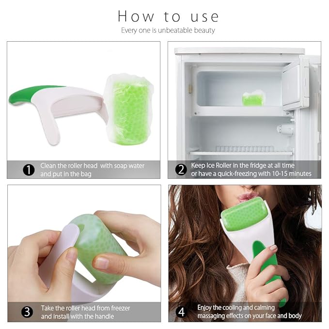 Teenitor Green Ice Roller for Facial Skin Care, Ice Massager Cooling Facial - Image 5