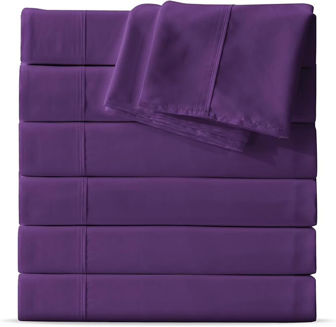 Maple&Stone Queen Flat Sheet 6 Pack, Premium Soft & Breathable, Brushed by MapleStone