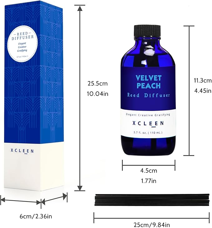 Xcleen Reed Diffuser Set, Velvet Peach Scent Fragrance Oil Diffuser, Reed - Image 3