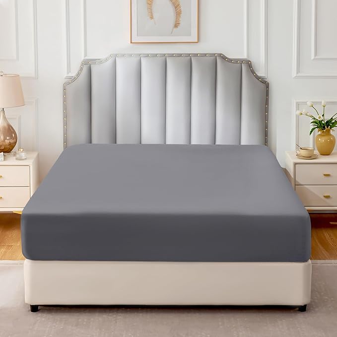 FreshCulture Pure Cotton Fitted Sheets Twin Size, 300 Thread Count Percale - Image 2