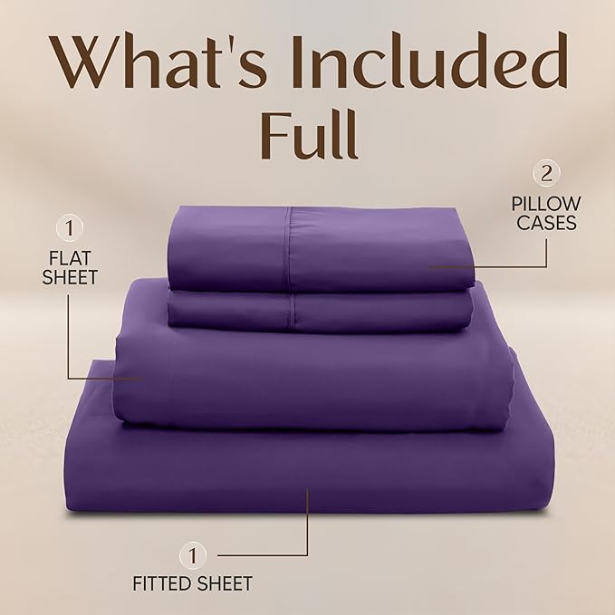 Utopia Bedding Full Size Sheet Set – 4 Piece Bed Sheets, Soft and Breathable - Image 3