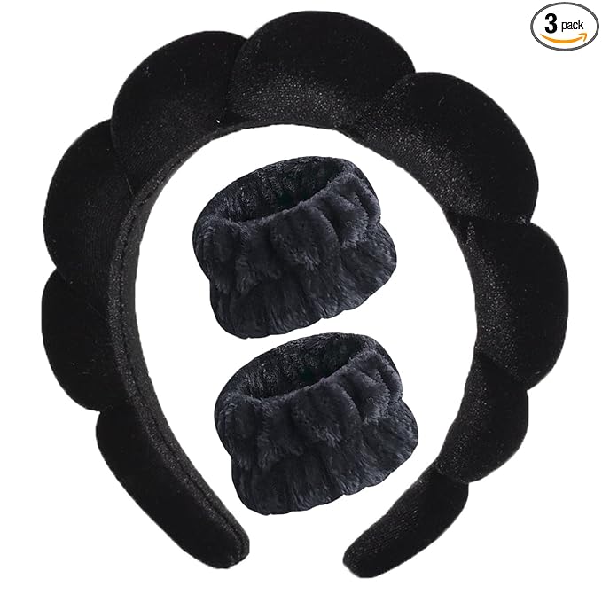 Luckybear Spa Headband for Washing Face, Velvet Makeup, Bubble Skincare by Luckybear