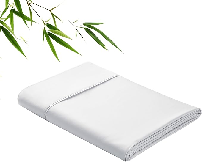 Bamboo Viscose Flat Sheets Only, 400 Thread Count Sateen Weave Full Size Flat by ZaizaiHome